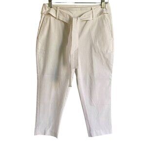 Fit Sight White Pull On Capris Pants with Front Tie and Pockets Women's Medium